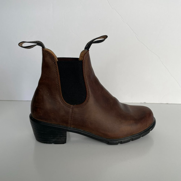 Blundstone 1673 Leather Chelsea Boots Pull On Round Toe Casual Brown 6.5 - Picture 6 of 11